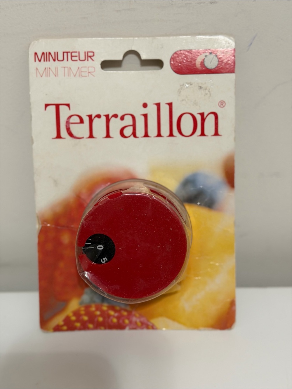 Vintage Terraillon Mini Timer Red Kitchen Timer Made in Italy NOS Sealed